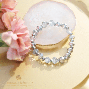 Bransoletka kryształowe srebro i hematyt