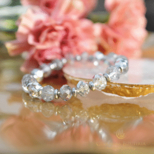 Bransoletka kryształowe srebro i hematyt