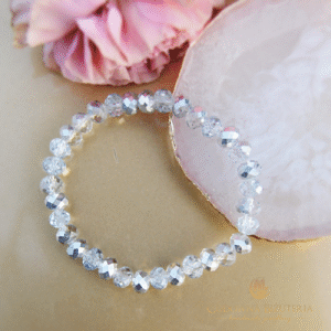 Bransoletka jasne kryształowe srebro