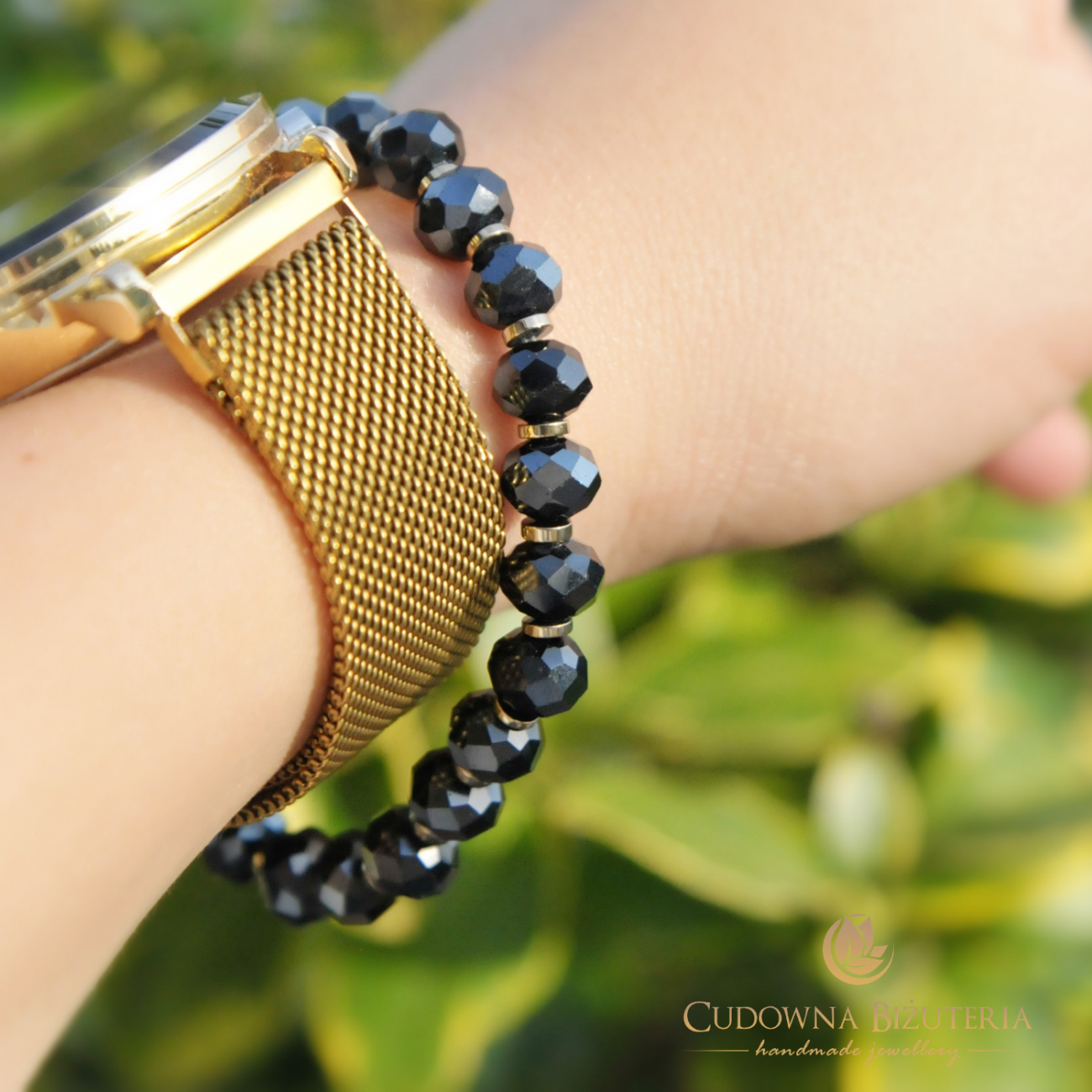 Bransoletka granat plus hematyt