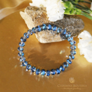 Niebieska kryształowa bransoletka 8mm