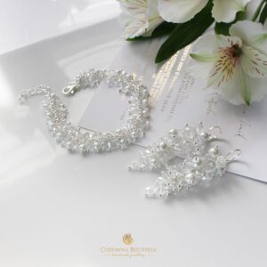 Zestaw biżuterii SARA III kolczyki i bransoletka z perełkami