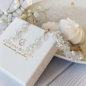 Biżuteria ślubna kryształowa Crystal AB plus złoto BELL GOLD II