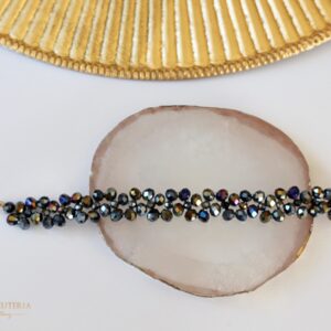 Kryształowa bransoletka z zestawu RIO w kolorze czarnym z połyskiem