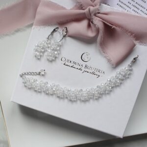 RIO bransoletka i kolczyki kryształowa biżuteria ślubna