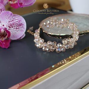 Bransoletka kryształowa z kolekcji RIO RIO II kolor złoty cielisty z połyskiem AB