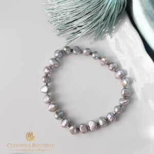 Bransoletka ze srebrnych pereł słodkowodnych