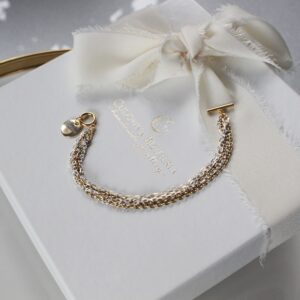 Bransoletka - złoto białe łańcuszki kolekcja BLINK