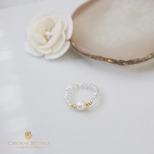 Pierścionek z perłą słodkowodną - kolekcja ślubna