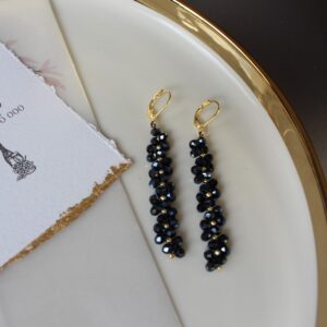 Granatowe kryształowe kolczyki RIO LIGHT