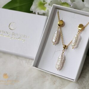 Naszyjnik z podłużną perełką