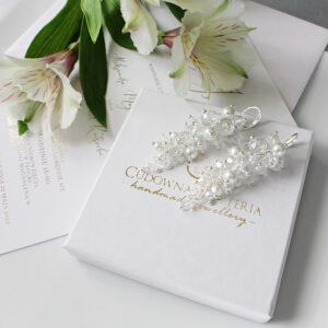 SARA III kolczyki gronka srebrne z perełkami