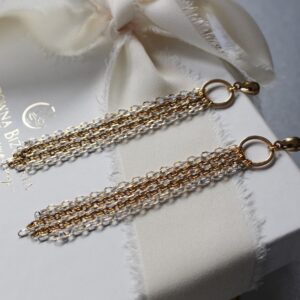 Kolczyki - złoto białe łańcuszki kolekcja BLINK