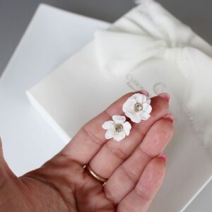 Maleńskie kolczyki ślubne FLORIA