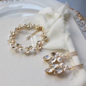 Kolczyki i bransoletka perły z cyrkoniami SORAYA