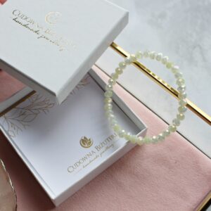 Bransoletka damska kryształowa w kolorze żółtym