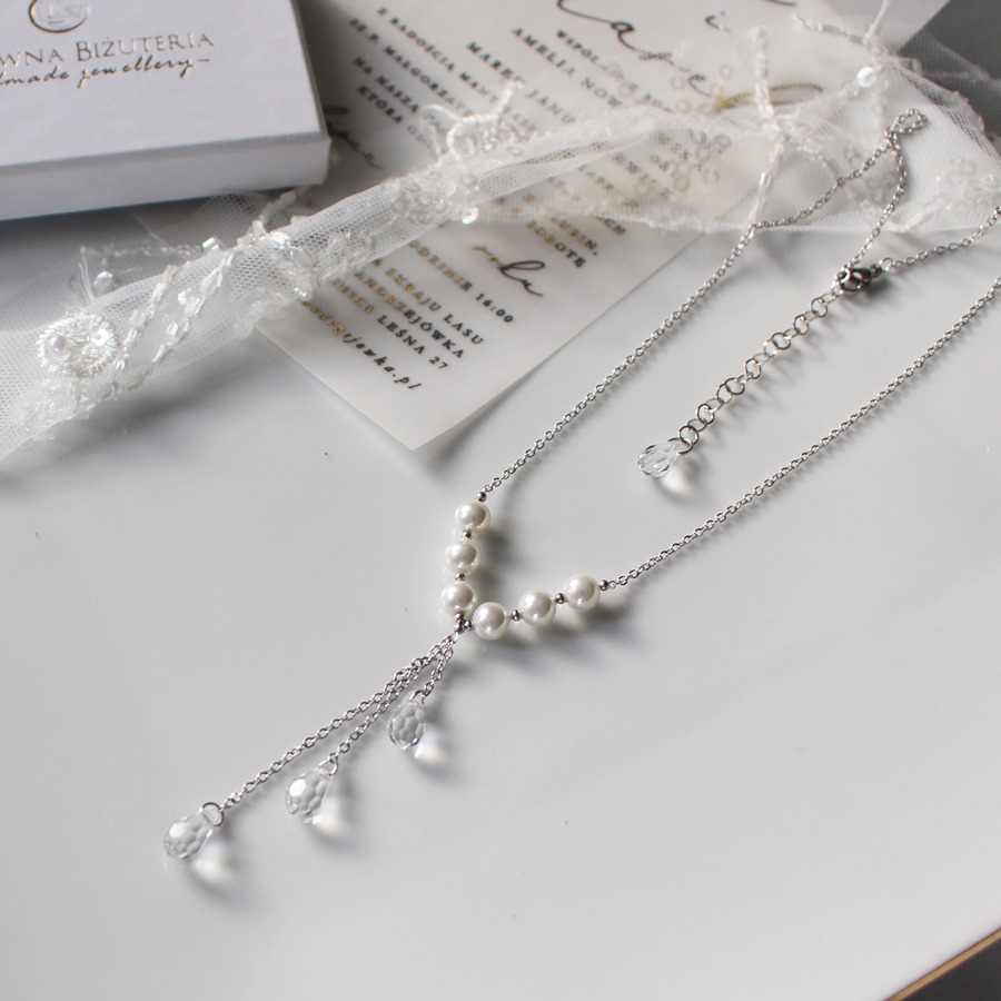 Delikatny naszyjnik z perłami choker EMILI