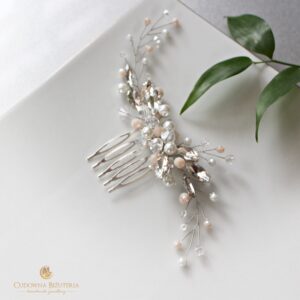 Ozdoba do włosów z dodatkiem kremowych kryształów FIONA