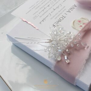 Kokówka, kryształowa ozoba do włosów srebrna