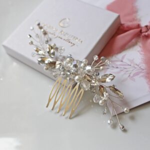 Ozdoba do włosów FIONA z dodatkiem srebrnych kryształów do SARA