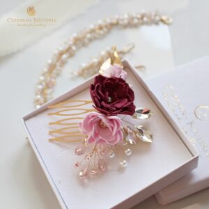 Grzebień do włosów z kwiatami FLOR - mniejszy