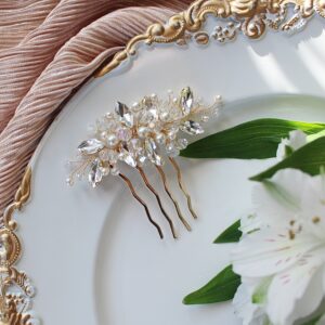 Ozdoba do włosów, do fal, na grzebieniu AMARA złota