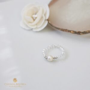 Pierścionek z perłą słodkowodną - kolekcja ślubna