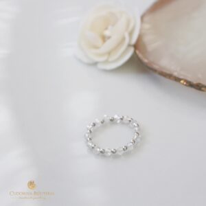 Pierścionek kryształowy Crystal AB ze stalą szlachetną - kolekcja ślubna