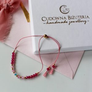 Bransoletka z różowymi kamieniami - kolekcja SILK