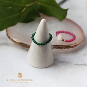 Pierścionek szmaragd syntetyczny