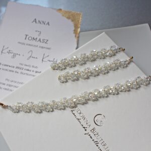 Biżuteria ślubna kryształowa Crystal AB plus złoto BELL GOLD IV