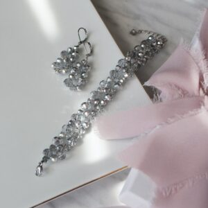 OLIWIA bransoletka i kolczyki w kolorze jasnego srebra