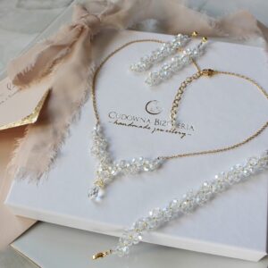 Zestaw biżuterii ślubnej BELL z naszyjnikiem