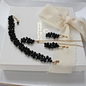 Zestaw biżuterii RIO łańcuszek, bransoletka, kolczyki czarny