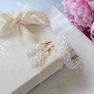 RIO bransoletka i kolczyki złote z mocnym tęczowym połyskiem