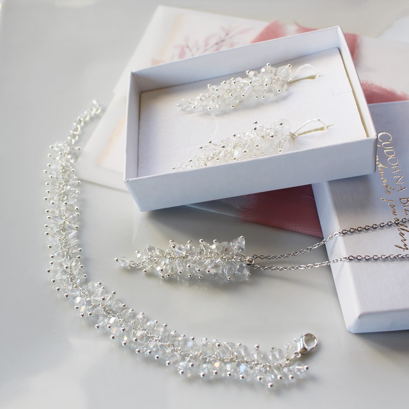 Zestaw z naszyjnikiem kolekcja SARA w kolorze Crystal AB