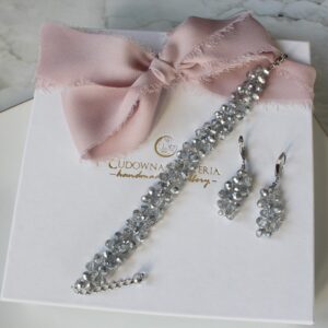 RIO bransoletka i kolczyki kryształowe srebro