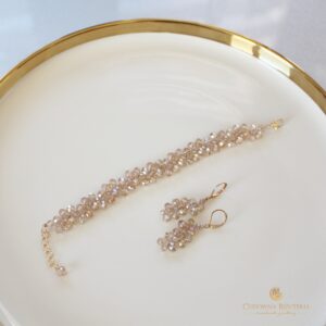 RIO bransoletka i kolczyki złoty zestaw biżuterii