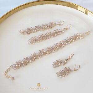 Bransoletka kryształowa z kolekcji RIO RIO II kolor złoty cielisty z połyskiem AB