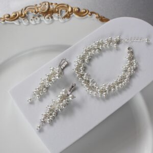 PERŁOWA SARA kolczyki i bransoletka perełki