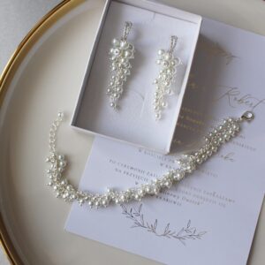 PERŁOWA SARA kolczyki i bransoletka perełki