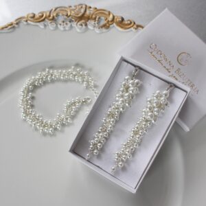 Zestaw PERŁOWA SARA II bransoletka w zestawie z długimi kolczykami