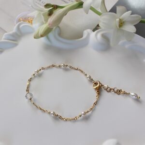 Bransoletka z kryształami i perełkami kolekcja IRIS