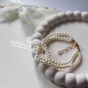 Bransoletka ślubna z perełkami Kamelia