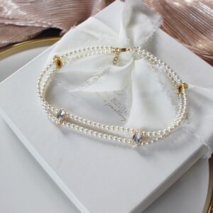 DAFNE choker z perełkami i cyrkoniami