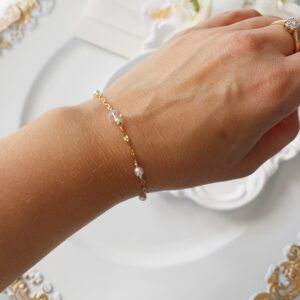 Bransoletka z kryształami i perełkami kolekcja IRIS