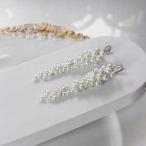 Długie kolczyki ślubne PERŁOWE SARA II