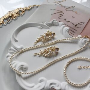 Naszyjnik choker ślubny z perełkami jeden sznur pereł do KAMELIA, VIV