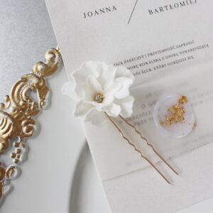 Kokówka FLORIA duży kwiat z cyrkonią