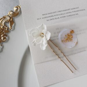 Kokówka FLORIA mały kwiat z cyrkonią